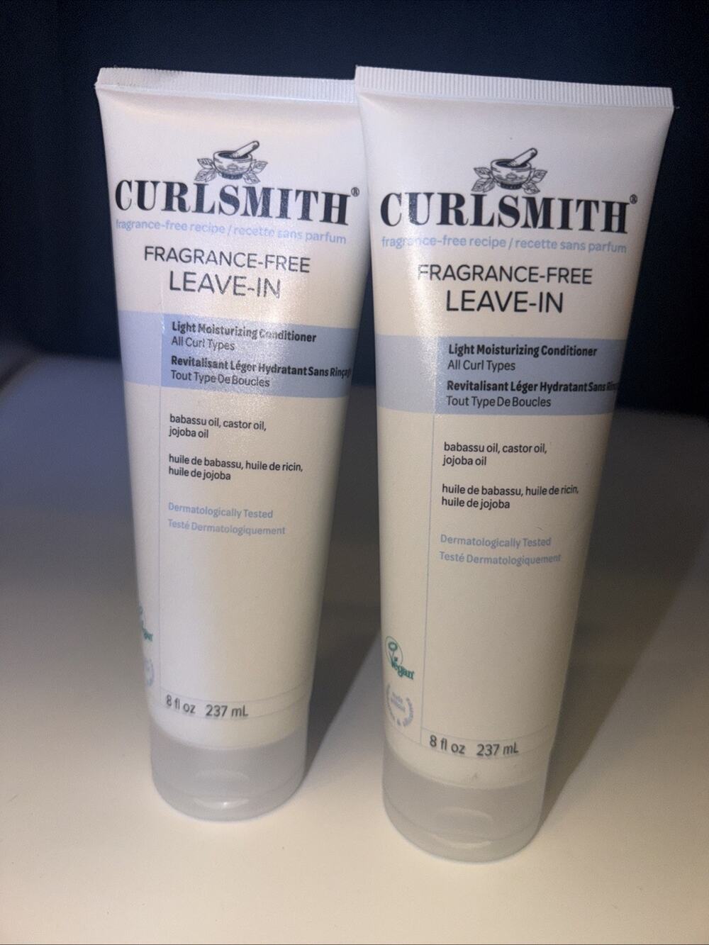 CurlSmith Fragrance Free Leave In Light Moisturizing Conditioner 8oz 2 Pack